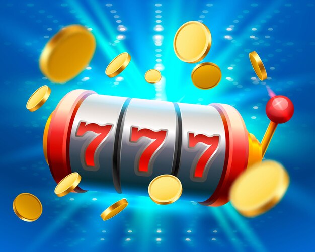 Big win slots 777 banner casino. Vector illustration