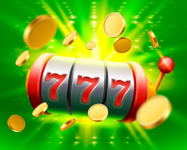 Grande vittoria slot 777 banner casinò. illustrazione vettoriale