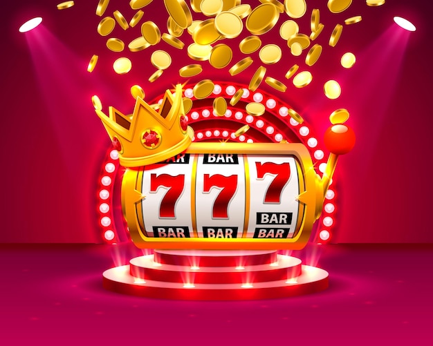 Big win slots 777 banner casino. Vector illustration