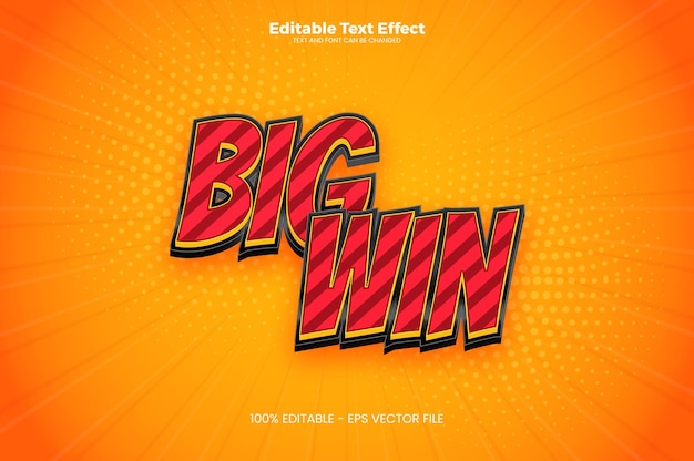 Вектор 3d эффект big win text в современном трендовом стиле premium векторы