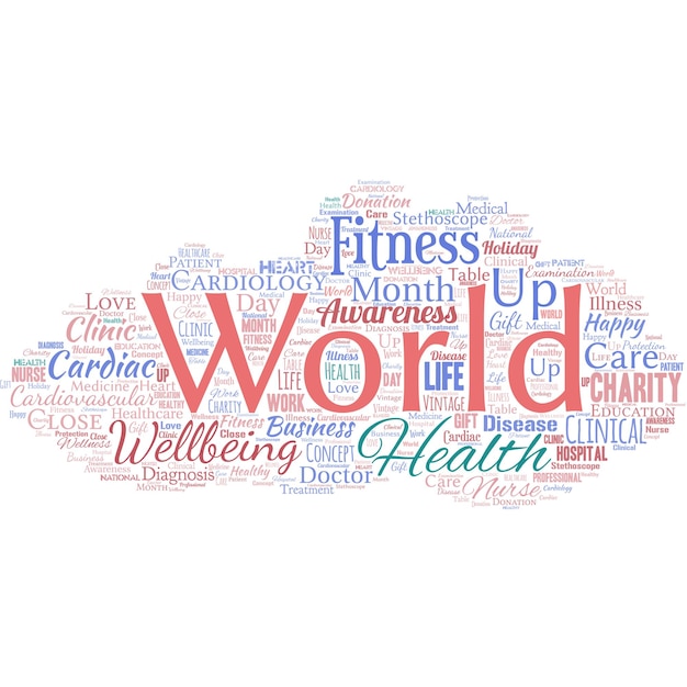 Vector big word cloud in the shape of ufo with words world health world day of action dedicated to tackling global hunger