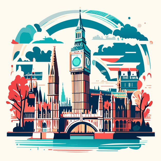 Иллюстрация граффити BigBen