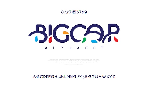 Bigcor creatief modern stedelijk alfabet lettertype Digitale abstracte moslim futuristische modesport minimaal