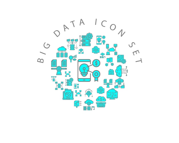 Bigdata icon set design