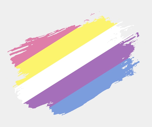 Bigender alternatieve vlag geschilderd met penseel op witte achtergrond LGBT-rechten concept