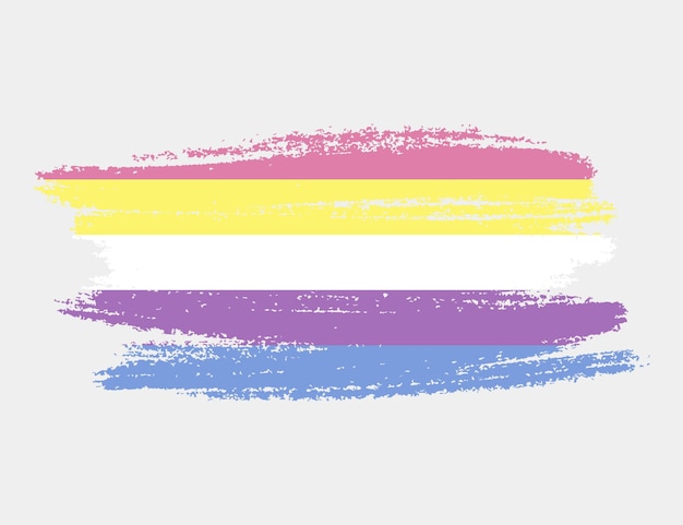 Bigender Alternative Flag painted with brush on white background LGBT rights concept