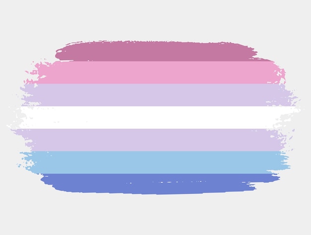 Bigender Flag painted with brush on white background LGBT rights concept