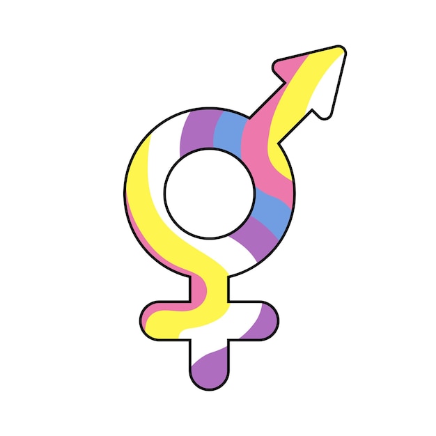 Bigender gender symbol LGBTQ community Pride month