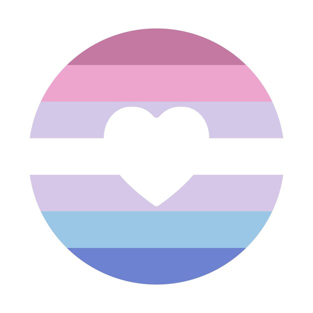 Vector bigender pride flag in shape presence of who identify as both male and female