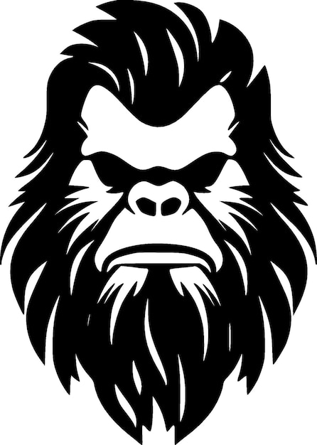 Vector bigfoot black and white isolated icon vector illustration