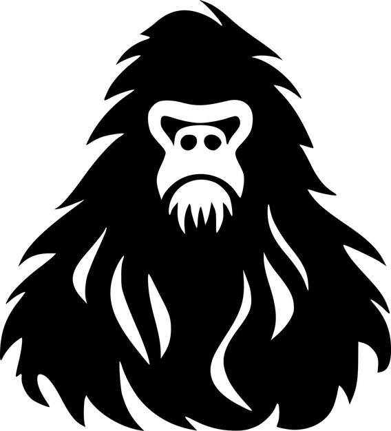 Vector bigfoot black and white isolated icon vector illustration