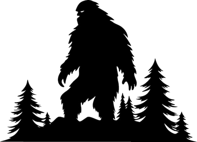 Vector bigfoot black and white vector illustration