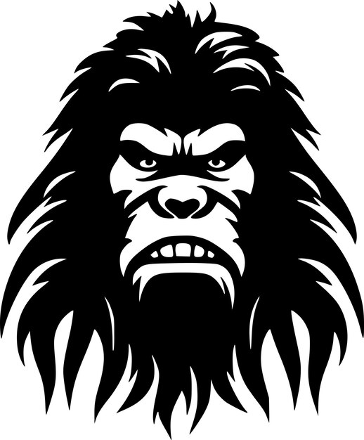 Bigfoot Black and White Vector illustration