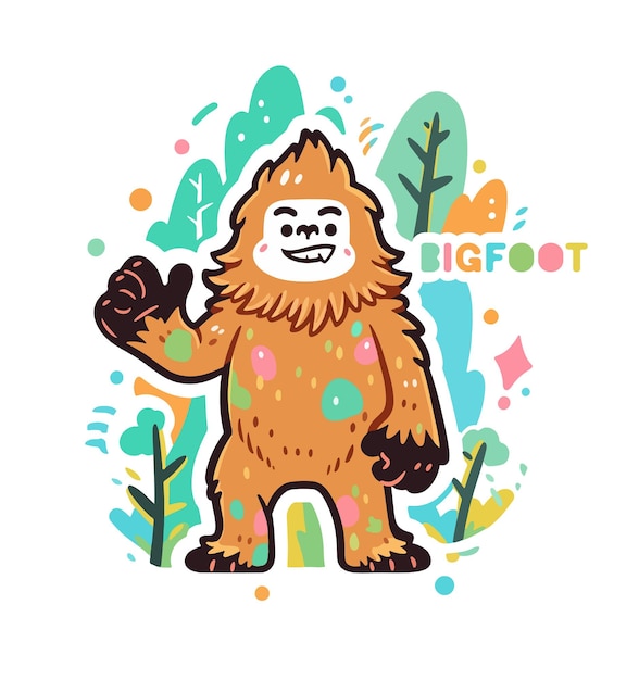 Vector bigfoot cartoon style