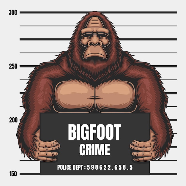 Illustrazione vettoriale del crimine bigfoot