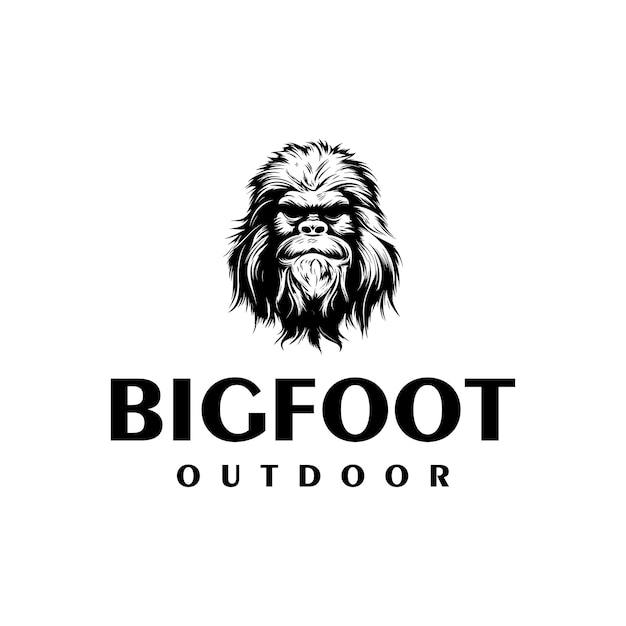 Bigfoot head outdoor logo vector illustration