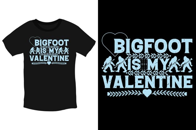 Vector bigfoot is mijn valentijn-coole bigfoot valentijn typografie t-shirt