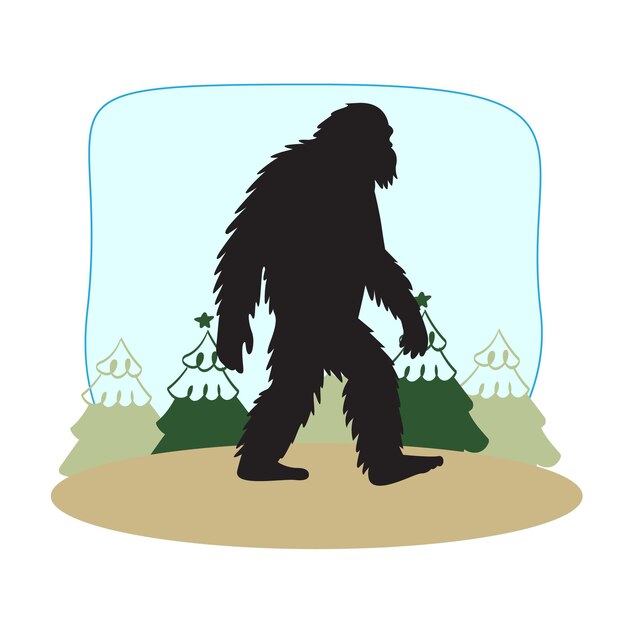 bigfoot isolated flat vector illustration