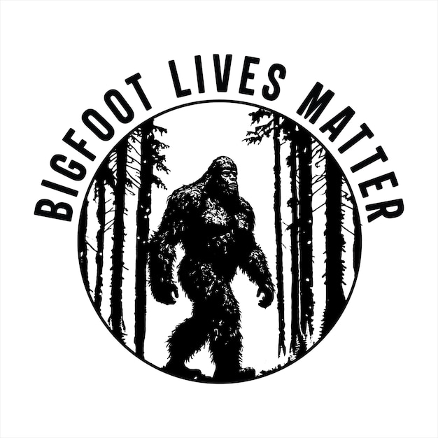 Vettore bigfoot vive il design dell'illustrazione della materia