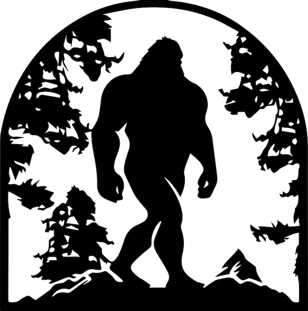 Vector bigfoot logo monochrome design style