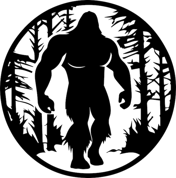 Vector bigfoot-logo monochroom ontwerpstijl