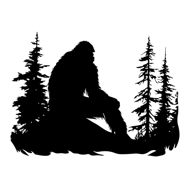 Bigfoot silhouet t-shirt ontwerp vectorillustratie