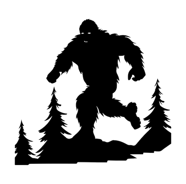 Design della maglietta bigfoot silhouette illustrazione vettoriale