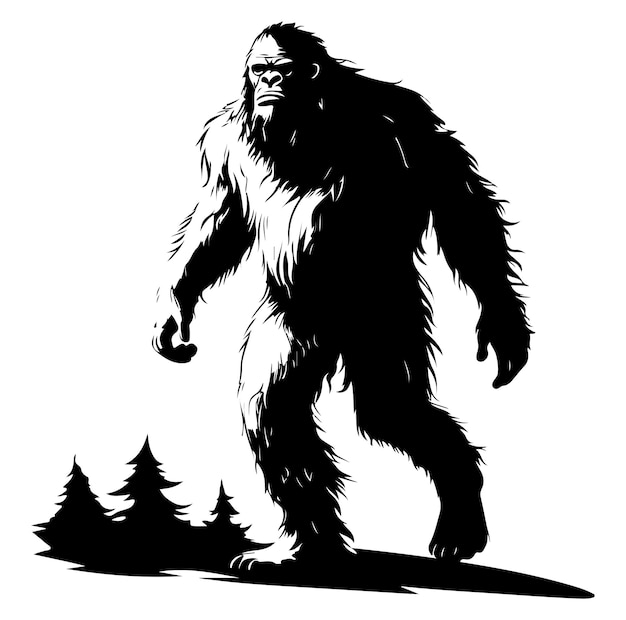 Bigfoot silhouette t shirt design Vector illustration