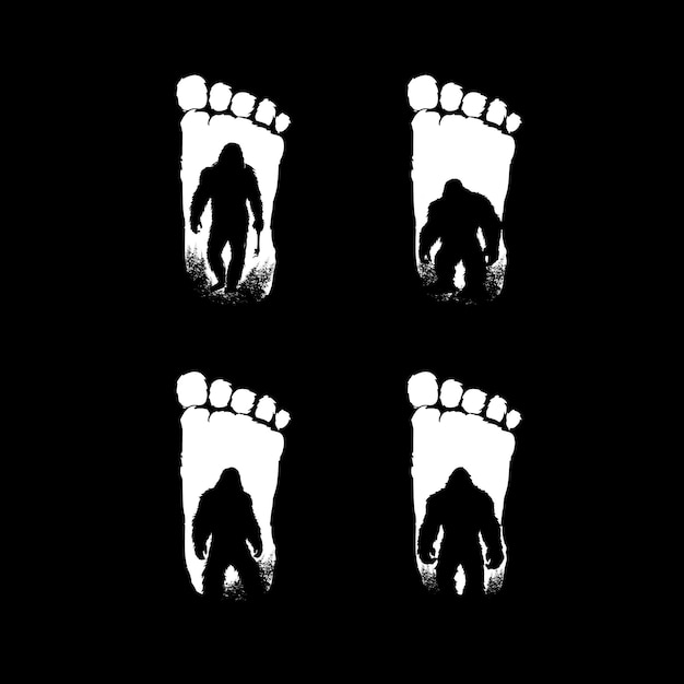 Vector bigfoot silhouette vector design