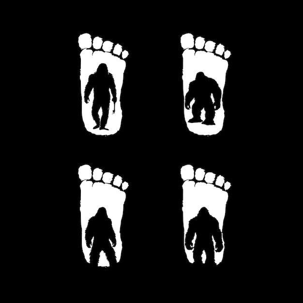 Vettore progettazione vettoriale della silhouette di bigfoot