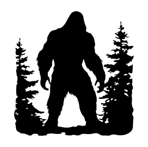 Vector bigfoot silhouette vector illustration