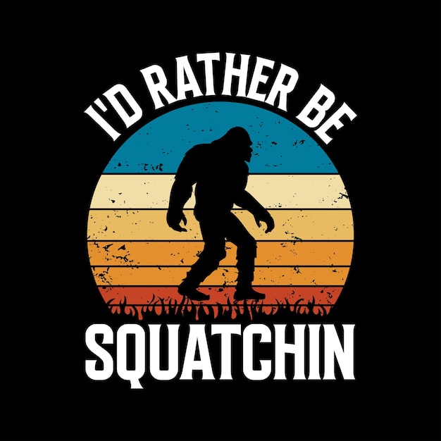 Bigfoot silhouetten Vector en bigfoot concept illustratie Bigfoot t-shirt ontwerp