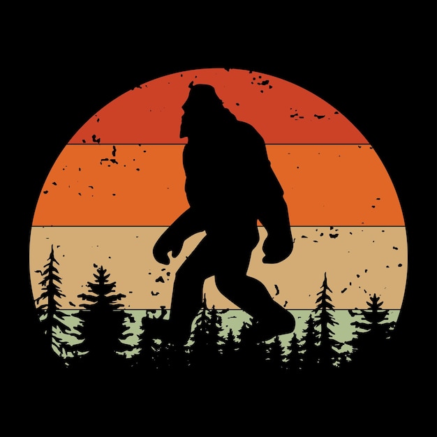 Vector bigfoot silhouetten vector en bigfoot concept illustratie