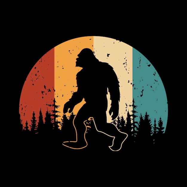 Bigfoot silhouetten vector en bigfoot concept illustratie