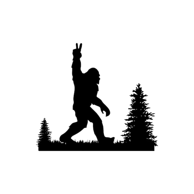 Bigfoot silhouetten Vector en bigfoot concept illustratie