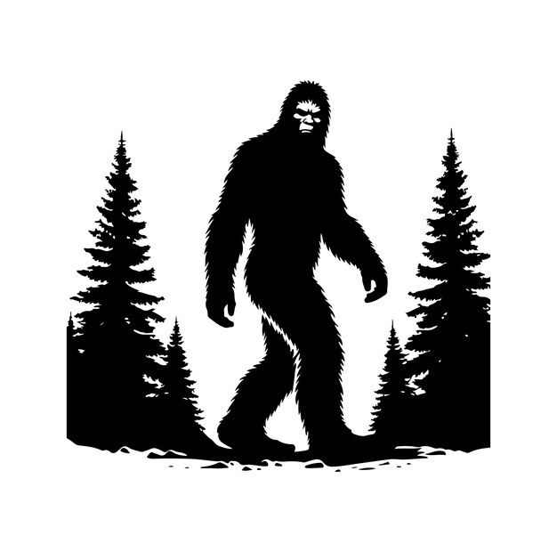 Vector bigfoot silhouetten vector en bigfoot concept illustratie