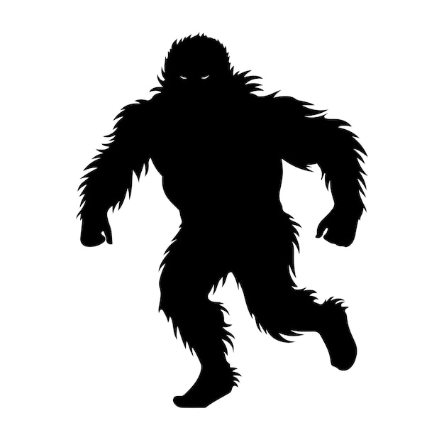 Vettore vettore delle sagome bigfoot e illustrazione del concetto di bigfoot