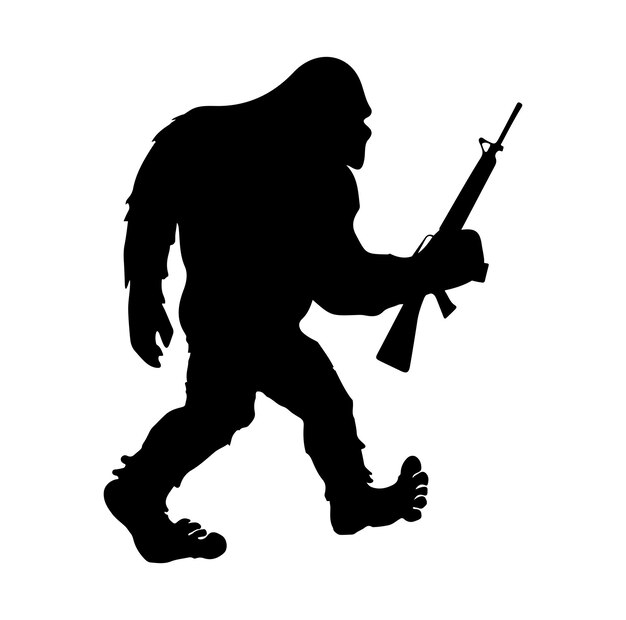 Bigfoot silhouettes vector and bigfoot concept illustration