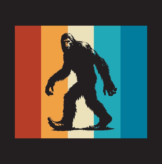 Bigfoot silhouettes vector and bigfoot concept illustration