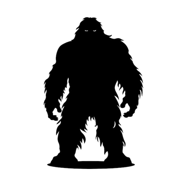 Bigfoot silhouettes Vector On White Background