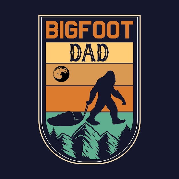 Bigfoot vader t-shirt ontwerp. vintage bigfoot-vector.