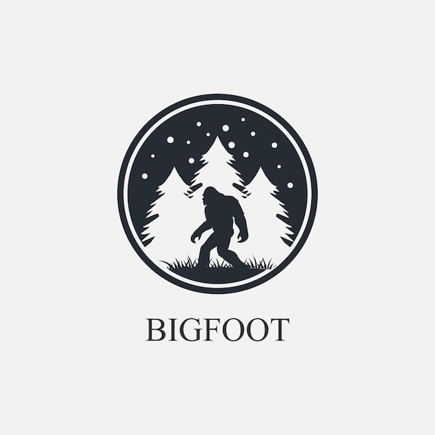 Bigfoot walks between pine trees