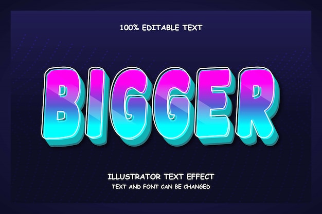 Bigger, editable text effect modern shadow futuristic style