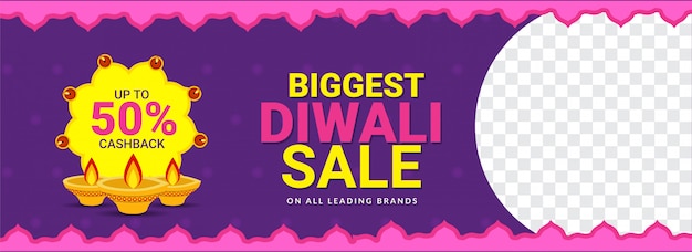 Più grande intestazione di diwali sale o banner design.