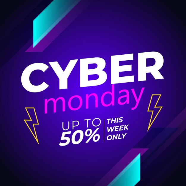 La più grande vendita della stagione cyber monday poster design