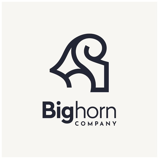 Bighorn ram goat, logo horn sheep con sezione aurea