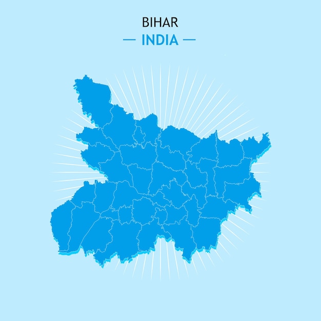 Bihar Map of India vector Ilustration