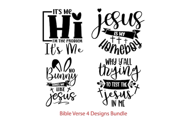 Vector bijbelvers 4 ontwerpen bundel