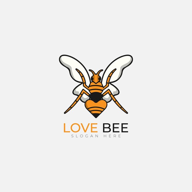 Bijen liefde illustratie logo vector