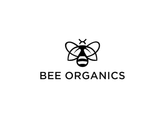bijen organische logo ontwerp vectorillustratie